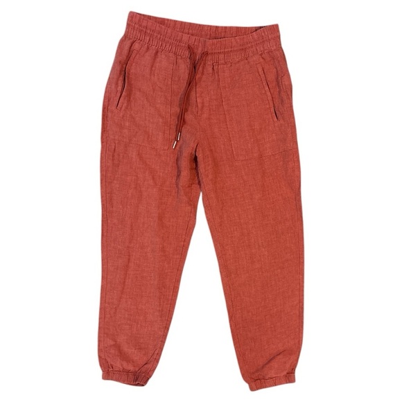 Athleta Retreat Linen Jogger in Rust Orange Size 8 - Picture 2 of 7